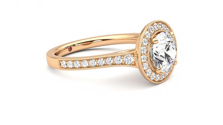 Taylor & Hart Talisman Round Engagement Ring 360 degree image 7