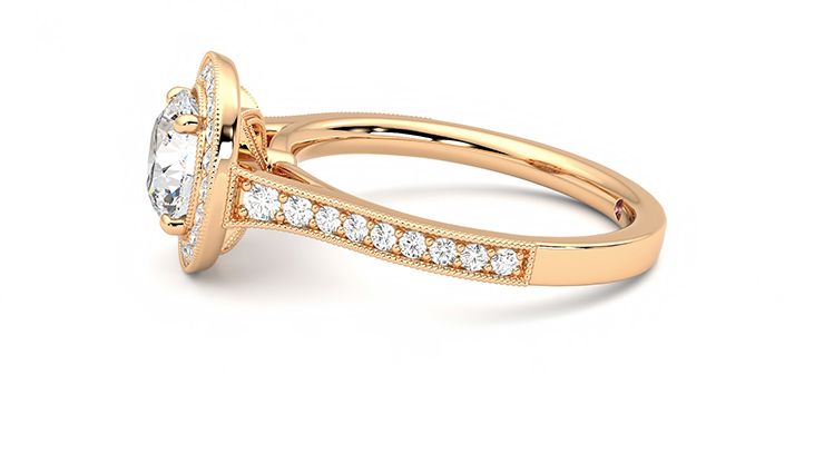 Taylor & Hart Talisman Round Engagement Ring 360 degree image 21
