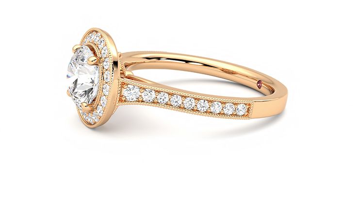 Taylor & Hart Talisman Round Engagement Ring 360 degree image 22