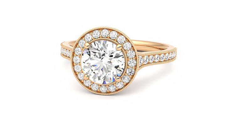 Taylor & Hart Talisman Round Engagement Ring 360 degree image 27
