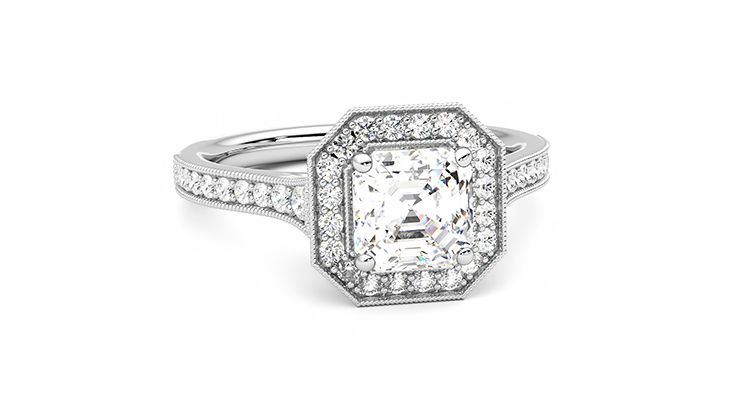 Taylor & Hart Talisman Asscher Engagement Ring 360 degree image 3