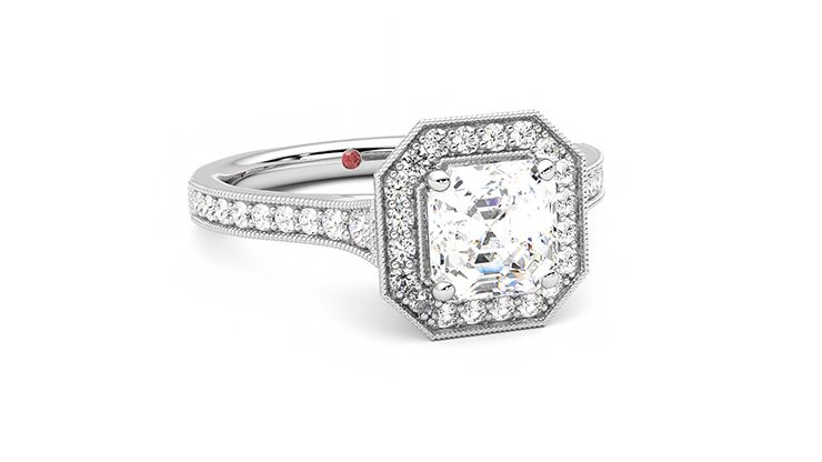 Taylor & Hart Talisman Asscher Engagement Ring 360 degree image 4