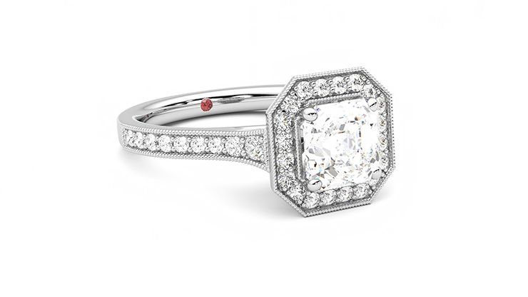 Taylor & Hart Talisman Asscher Engagement Ring 360 degree image 5