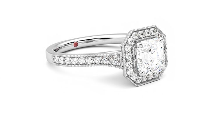 Taylor & Hart Talisman Asscher Engagement Ring 360 degree image 6