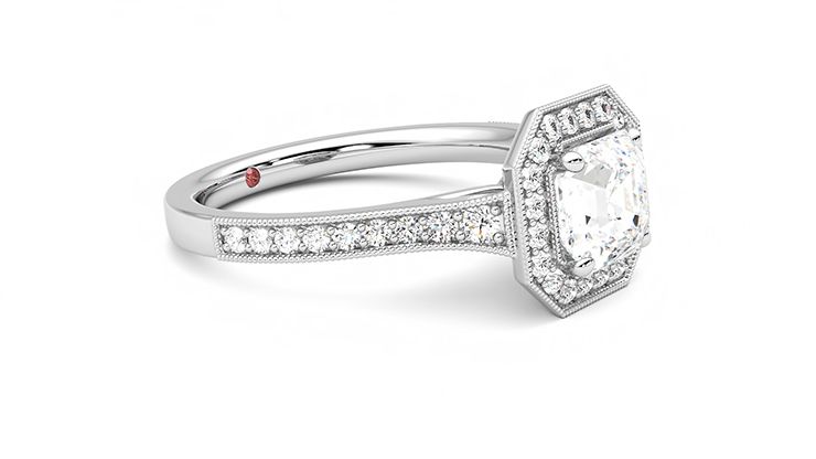 Taylor & Hart Talisman Asscher Engagement Ring 360 degree image 7