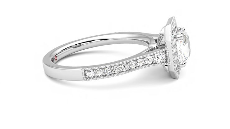 Taylor & Hart Talisman Asscher Engagement Ring 360 degree image 9