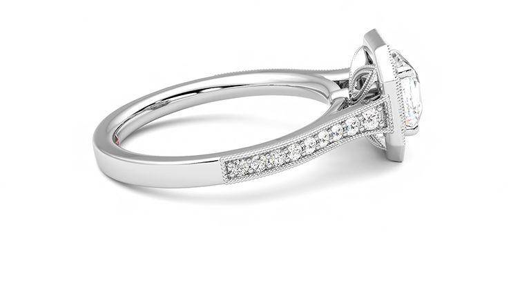 Taylor & Hart Talisman Asscher Engagement Ring 360 degree image 10