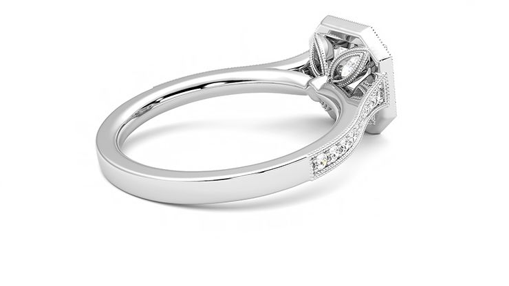 Taylor & Hart Talisman Asscher Engagement Ring 360 degree image 12