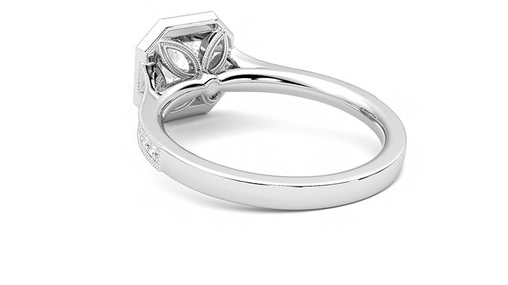 Taylor & Hart Talisman Asscher Engagement Ring 360 degree image 17