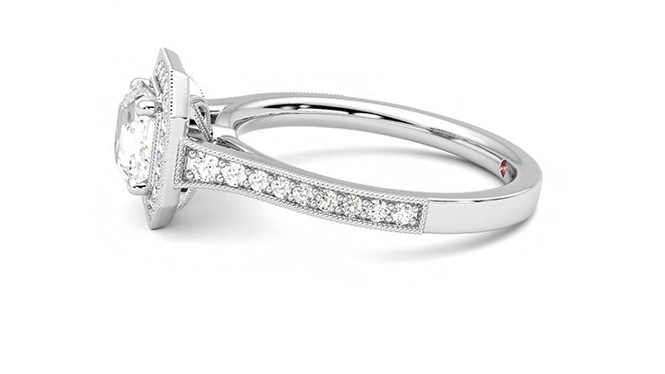 Taylor & Hart Talisman Asscher Engagement Ring 360 degree image 21