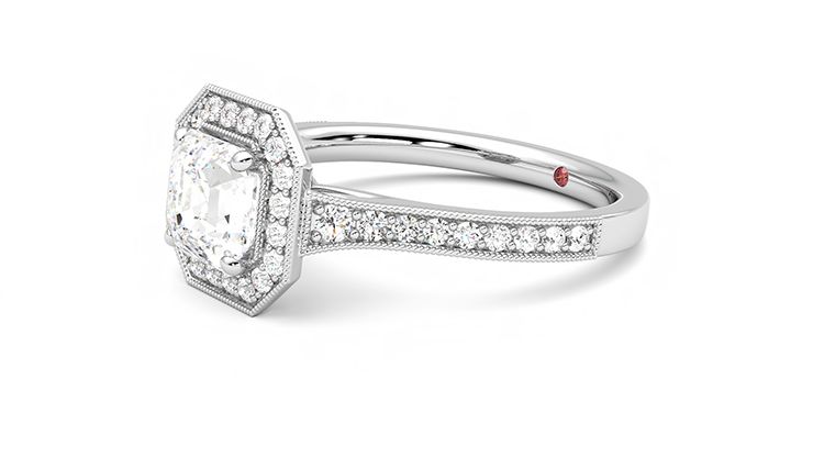 Taylor & Hart Talisman Asscher Engagement Ring 360 degree image 23