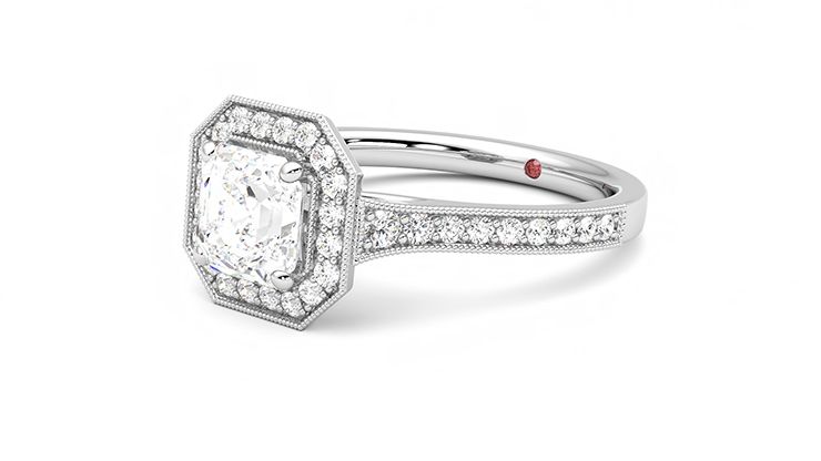 Taylor & Hart Talisman Asscher Engagement Ring 360 degree image 24
