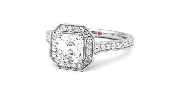 Taylor & Hart Talisman Asscher Engagement Ring 360 degree image 26