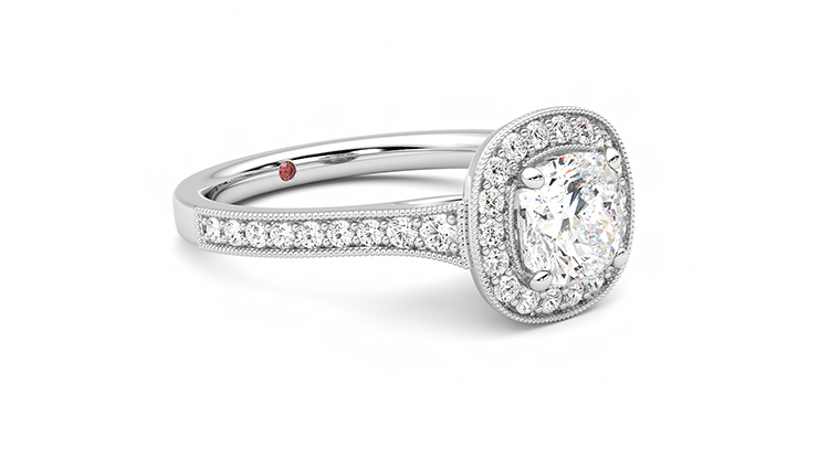 Taylor & Hart Talisman Cushion Engagement Ring 360 degree image 6
