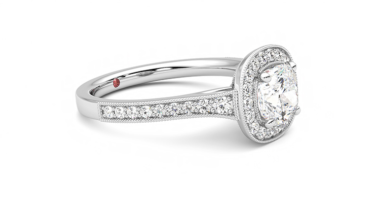 Taylor & Hart Talisman Cushion Engagement Ring 360 degree image 7