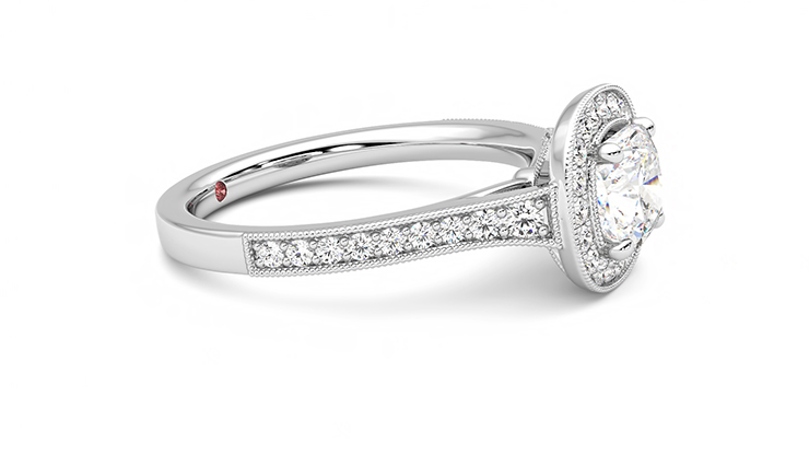 Taylor & Hart Talisman Cushion Engagement Ring 360 degree image 8