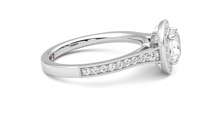 Taylor & Hart Talisman Cushion Engagement Ring 360 degree image 9