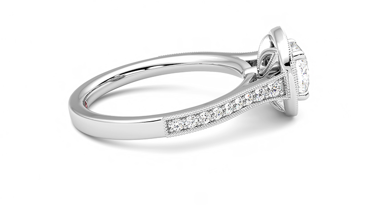 Taylor & Hart Talisman Cushion Engagement Ring 360 degree image 10