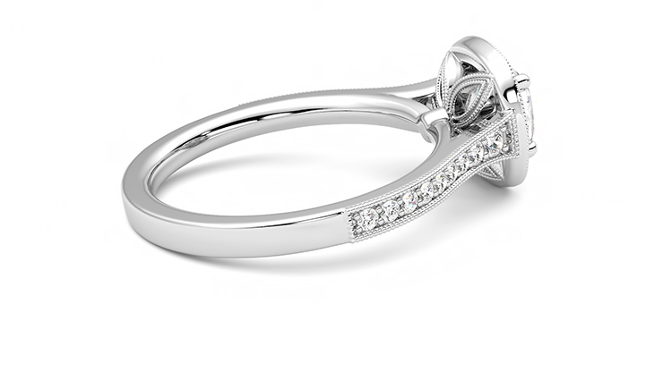 Taylor & Hart Talisman Cushion Engagement Ring 360 degree image 11