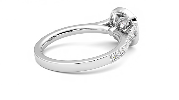 Taylor & Hart Talisman Cushion Engagement Ring 360 degree image 12