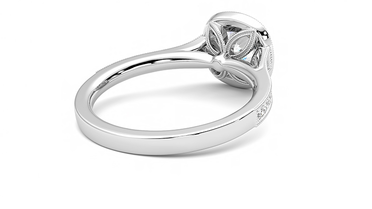 Taylor & Hart Talisman Cushion Engagement Ring 360 degree image 13