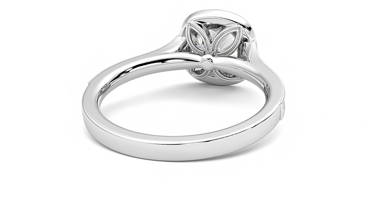 Taylor & Hart Talisman Cushion Engagement Ring 360 degree image 14