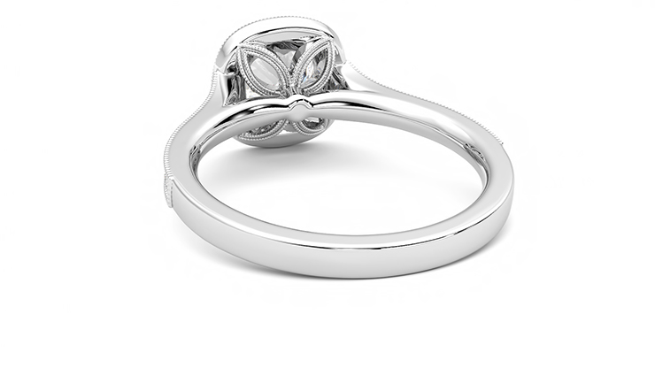 Taylor & Hart Talisman Cushion Engagement Ring 360 degree image 16