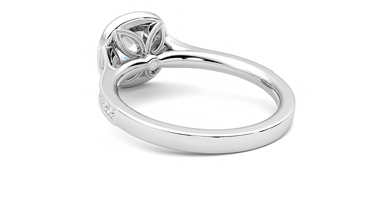 Taylor & Hart Talisman Cushion Engagement Ring 360 degree image 17