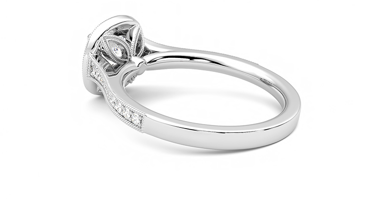 Taylor & Hart Talisman Cushion Engagement Ring 360 degree image 18