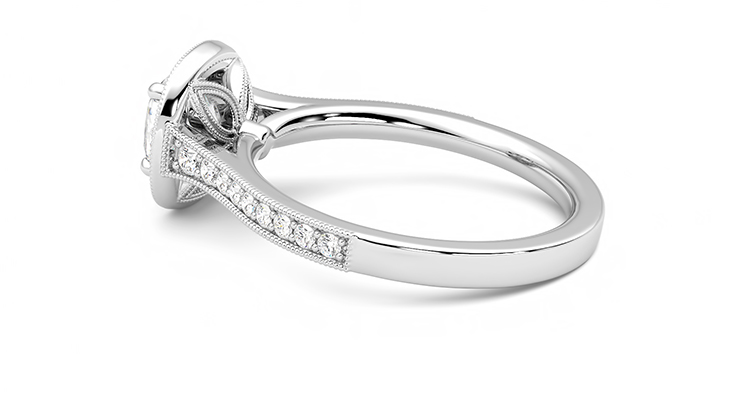 Taylor & Hart Talisman Cushion Engagement Ring 360 degree image 19