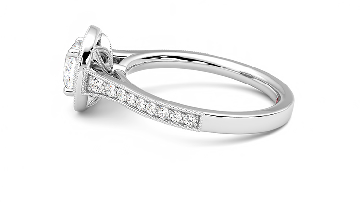 Taylor & Hart Talisman Cushion Engagement Ring 360 degree image 20