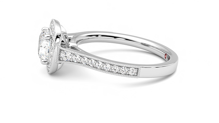 Taylor & Hart Talisman Cushion Engagement Ring 360 degree image 21