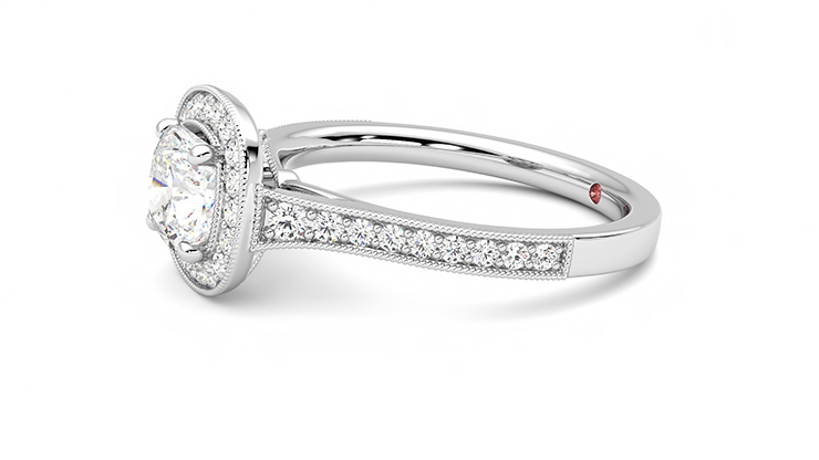 Taylor & Hart Talisman Cushion Engagement Ring 360 degree image 22