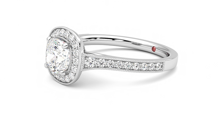 Taylor & Hart Talisman Cushion Engagement Ring 360 degree image 23