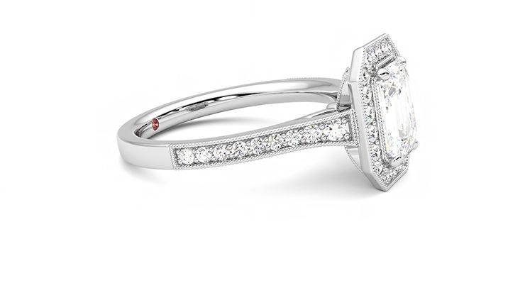 Taylor & Hart Talisman Emerald Engagement Ring 360 degree image 8