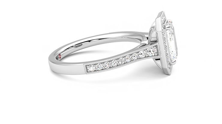 Taylor & Hart Talisman Emerald Engagement Ring 360 degree image 9