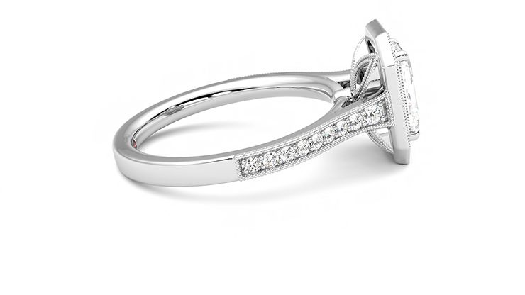 Taylor & Hart Talisman Emerald Engagement Ring 360 degree image 10