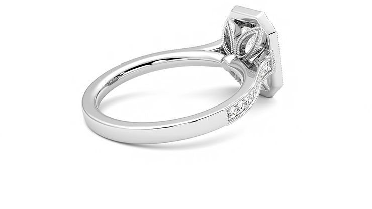 Taylor & Hart Talisman Emerald Engagement Ring 360 degree image 12