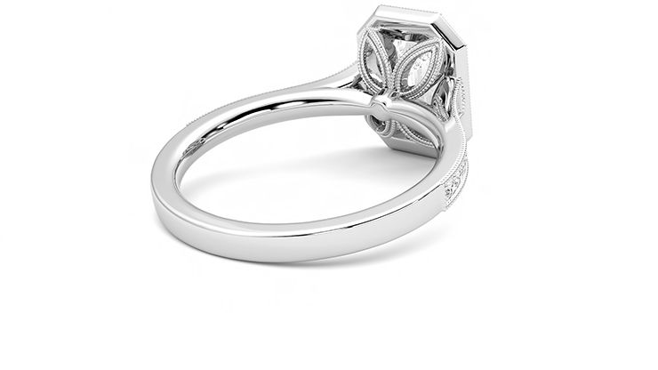 Taylor & Hart Talisman Emerald Engagement Ring 360 degree image 13