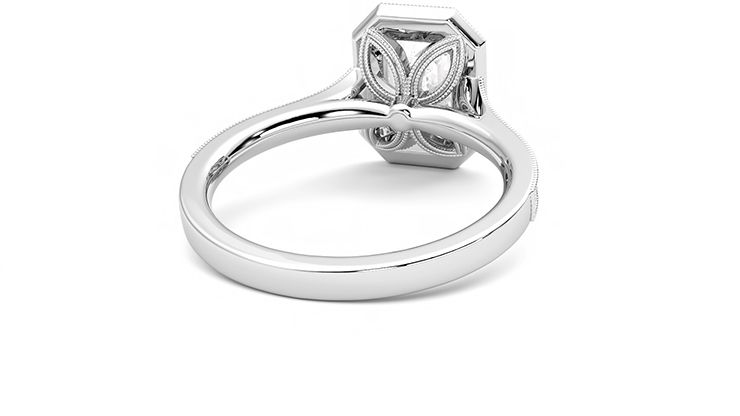 Taylor & Hart Talisman Emerald Engagement Ring 360 degree image 14
