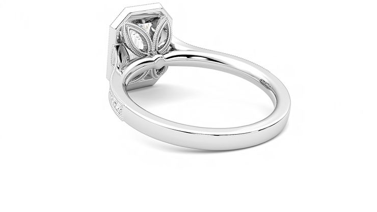 Taylor & Hart Talisman Emerald Engagement Ring 360 degree image 17