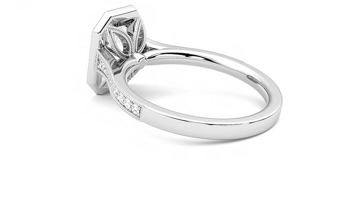 Taylor & Hart Talisman Emerald Engagement Ring 360 degree image 18