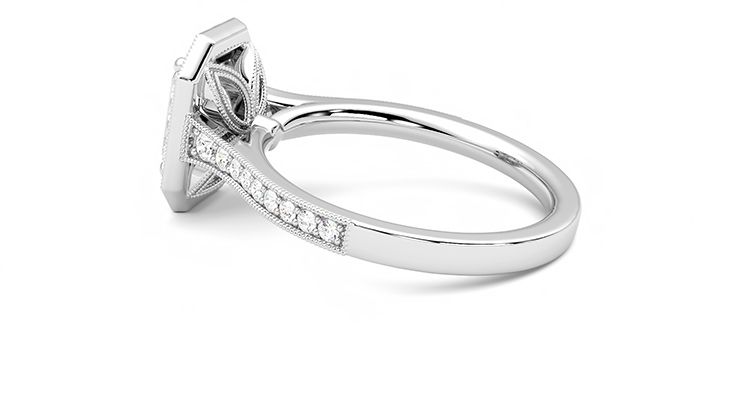 Taylor & Hart Talisman Emerald Engagement Ring 360 degree image 19