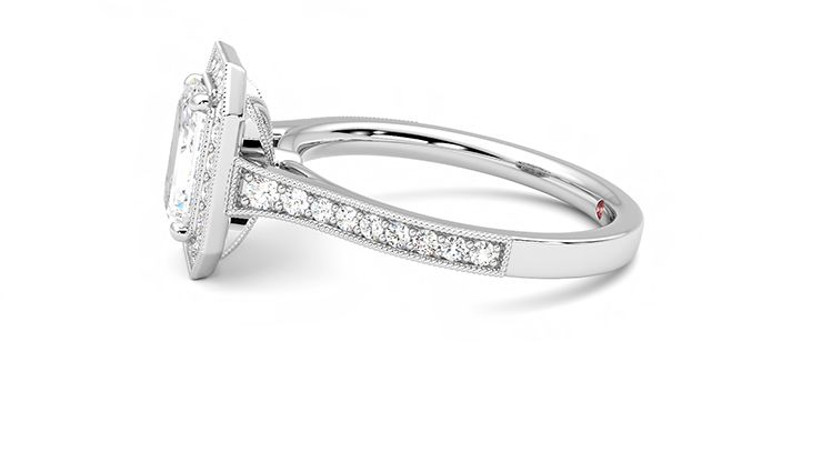 Taylor & Hart Talisman Emerald Engagement Ring 360 degree image 21