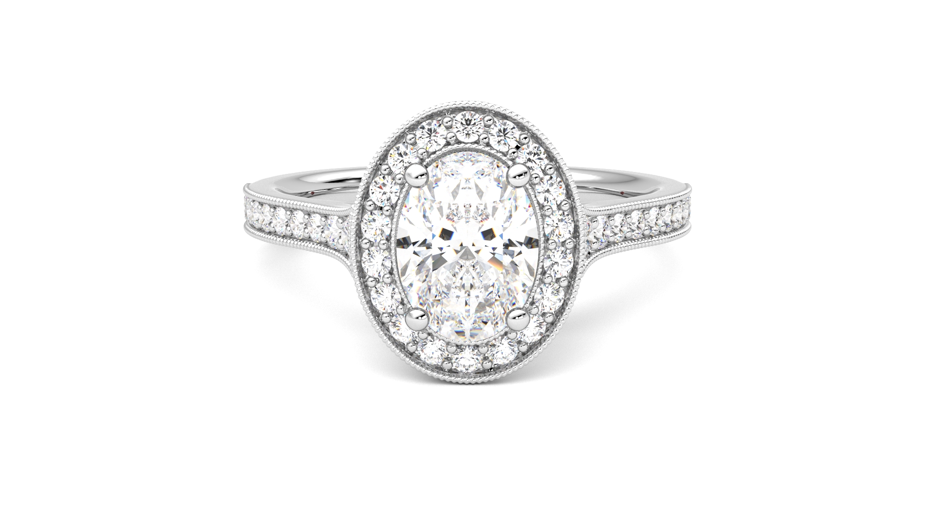 Taylor & Hart Talisman Oval Engagement Ring 360 degree image 0