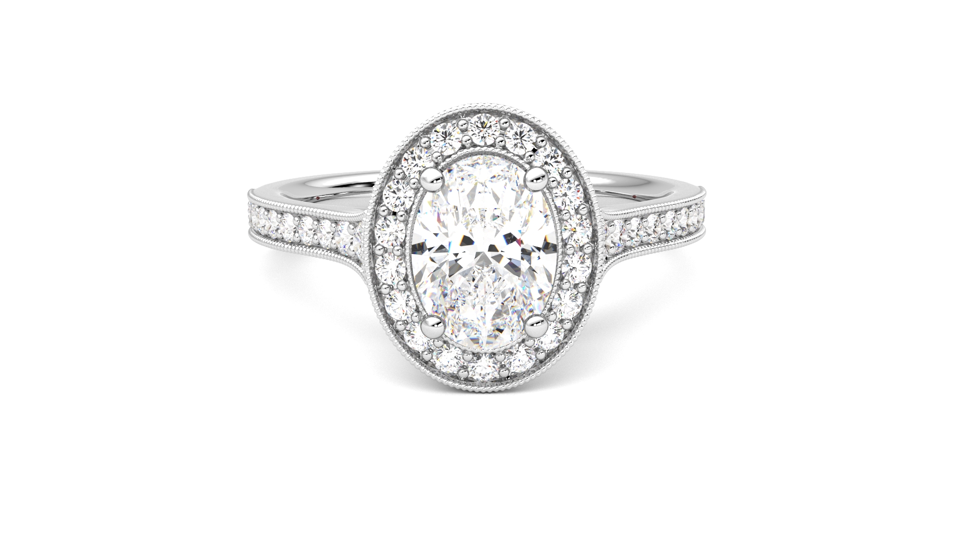 Taylor & Hart Talisman Oval Engagement Ring 360 degree image 1