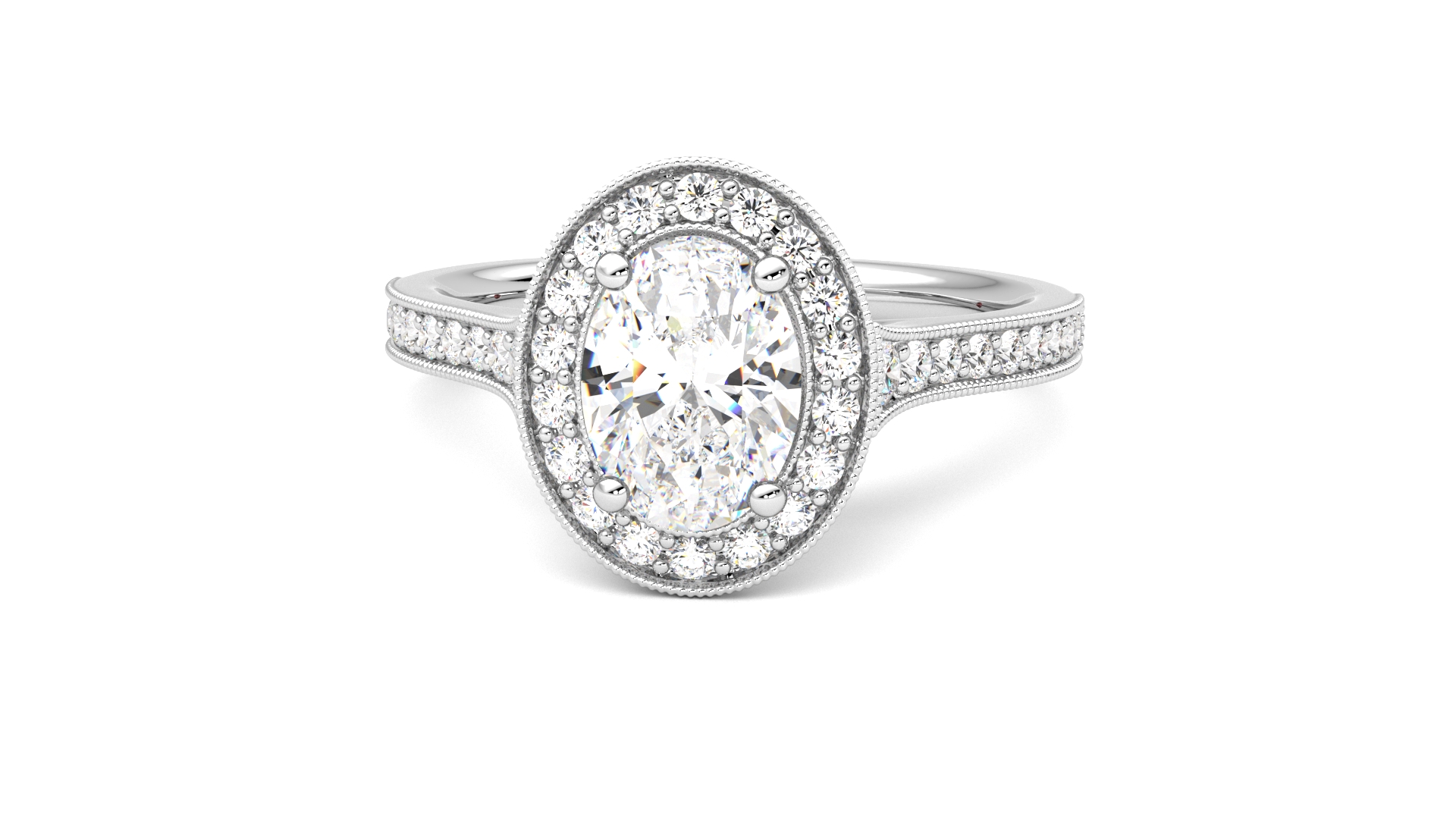Taylor & Hart Talisman Oval Engagement Ring 360 degree image 28
