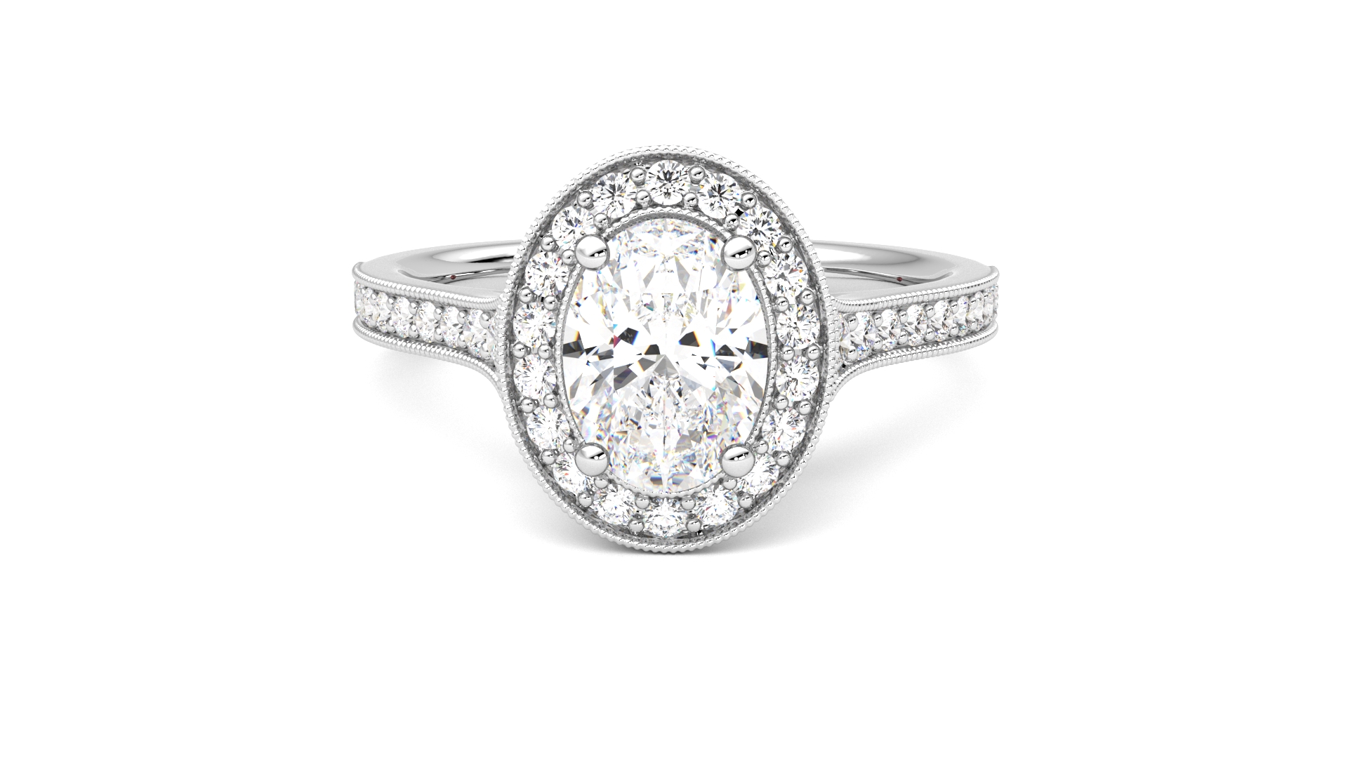 Taylor & Hart Talisman Oval Engagement Ring 360 degree image 29
