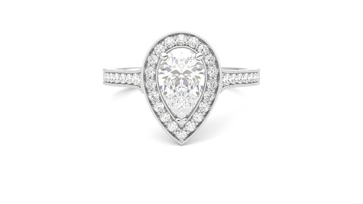 Taylor & Hart Talisman Pear Engagement Ring 360 degree image 0
