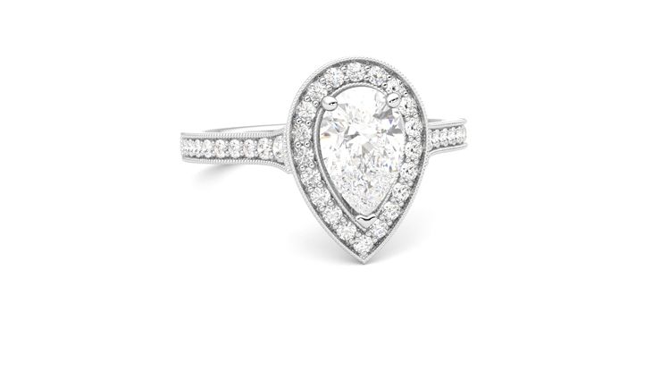 Taylor & Hart Talisman Pear Engagement Ring 360 degree image 3